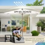 2 x 3 m pakaitinis skėčio nuo saulės uždangalas, UV50+ ir vandeniui atsparus, su ventiliuojama viršutine dalimi