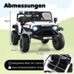 Elektrinis vaikiškas džipas su nuotolinio valdymo pulteliu tėvams 24V (Balta) – Paveikslėlis 5