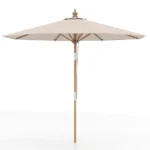 Apvalus bambukinis lauko skėtis su reguliuojamu pasvirimo kampu 270 cm (Smėlio spalva)