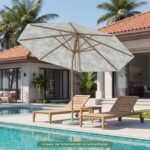 270 cm skersmens skėtis nuo saulės su reguliuojamu pasvirimo kampu – Paveikslėlis 3