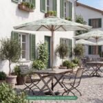 270 cm skersmens skėtis nuo saulės su reguliuojamu pasvirimo kampu – Paveikslėlis 4