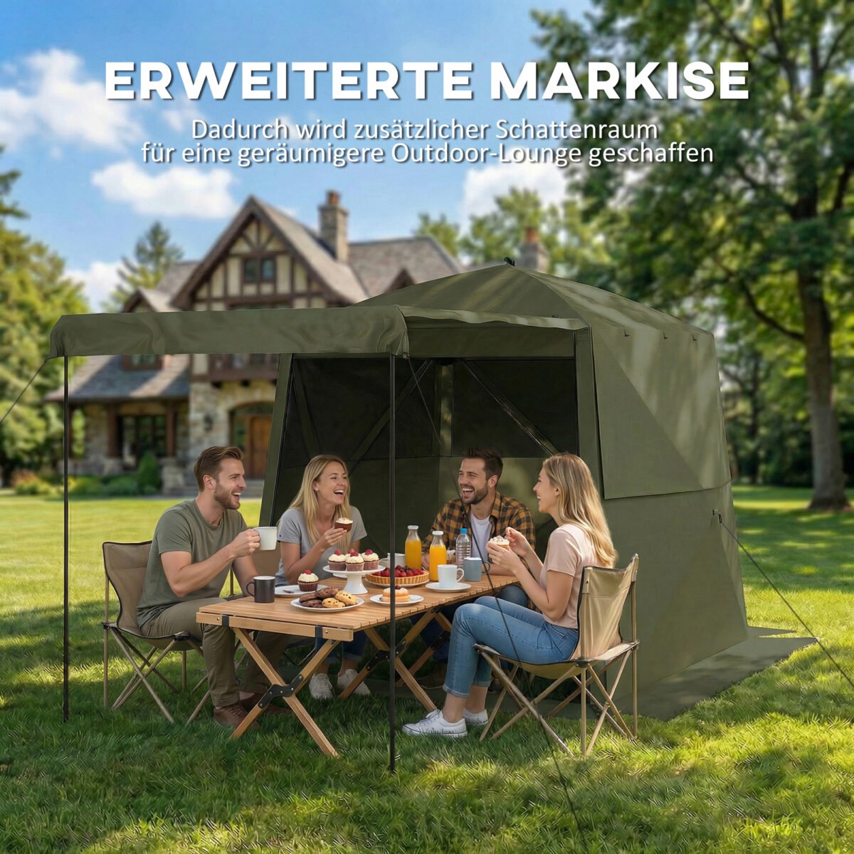 Išskleidžiamas paviljonas su 4 sienelėmis ir UV apsauga 2x2 m – Paveikslėlis 5