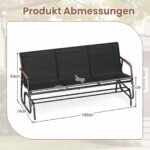 3 asmenų supamas lauko suoliukas su tikmedžio porankiais (Juoda) – Paveikslėlis 2