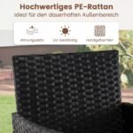 3 dalių PE rotango lauko baldų komplektas su 2 kėdėmis ir stalu (Geltona)