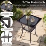 3 dalių lauko baldų komplektas su dviem pintais krėslais ir stalu su stikliniu stalviršiu (Pilka) – Paveikslėlis 4