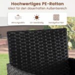 3 dalių ratano baldų komplektas su 2 kėdėmis ir stalu (Smėlio)