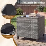 3 dalių ratano lauko baldų komplektas su 2 kėdėmis ir stalu (Pilka) – Paveikslėlis 5