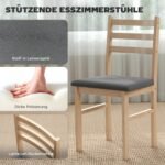 3 dalių valgomojo stalo komplektas su 2 po stalu pakišamomis paminkštintomis kėdėmis – Paveikslėlis 5