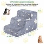 3 pakopų putų laiptai šunims su šviečiančiu paviršiumi (Pilka) – Paveikslėlis 2