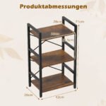 3-pakopų stovimoji lentyna su metaliniu rėmu ir apsauga nuo apvirtimo (Kaimiška ruda) – Paveikslėlis 2