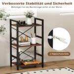 3-pakopų stovimoji lentyna su metaliniu rėmu ir apsauga nuo apvirtimo (Kaimiška ruda) – Paveikslėlis 4