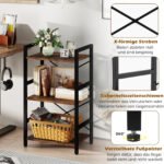 3-pakopų stovimoji lentyna su metaliniu rėmu ir apsauga nuo apvirtimo (Kaimiška ruda) – Paveikslėlis 5