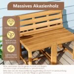 3 viename Konvertuojamas Sodo Baldų Komplektas iš Akacijos Medienos (Natūrali) – Paveikslėlis 4