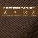 3-vietė kordinė sofa su aukšta atrama nugarai (Ruda)