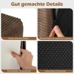 3-vietė kordinė sofa su aukšta atrama nugarai (Ruda) – Paveikslėlis 3