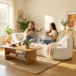 3 vietų šenilinė sofa su plačia sėdyne – Paveikslėlis 2