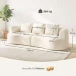 3 vietų šenilinė sofa su plačia sėdyne – Paveikslėlis 3