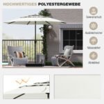 Sodo skėtis su pasvirimo funkcija 300 cm (Balta) – Paveikslėlis 5