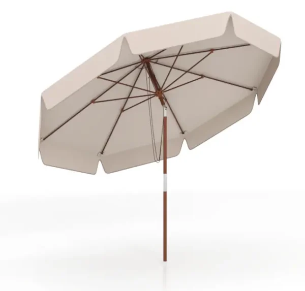 Lauko skėtis su pasvirimo mechanizmu ir mediniu stulpu 300 cm (Smėlio)
