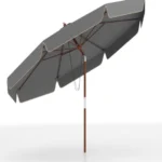 Skėtis nuo saulės su pakreipimo mechanizmu ir mediniu kotu 300 cm (Pilka)