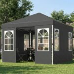 3x3 m iškylantis paviljonas su UV 50+ apsauga ir mygtukiniu surinkimu