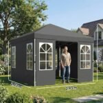3x3 m iškylantis paviljonas su UV 50+ apsauga ir mygtukiniu surinkimu