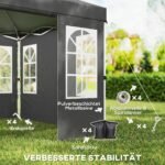 3x3 m iškylantis paviljonas su UV 50+ apsauga ir mygtukiniu surinkimu