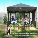 3x3 m iškylantis paviljonas su UV 50+ apsauga ir mygtukiniu surinkimu
