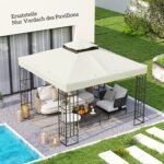 3x3 m paviljono pakaitine stogo danga su vandens nutekejimo angomis ir UPF30 apsauga 1