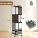 4 aukštų besisukanti knygų lentyna su ratukais (Pilka) – Paveikslėlis 2