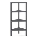4 aukštų kampinė atvira lentyna (Pilka) – Paveikslėlis 2