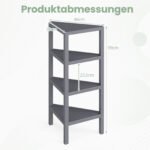 4 aukštų kampinė atvira lentyna (Pilka) – Paveikslėlis 3