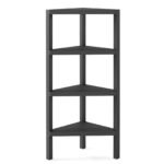 4 aukštų kampinė lentyna su atviromis grotuotomis lentynomis (Juoda) – Paveikslėlis 2