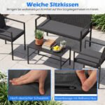 4 dalių PE ratano lauko baldų komplektas (Pilka) – Paveikslėlis 3