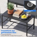 4 dalių PE ratano lauko baldų komplektas (Pilka) – Paveikslėlis 4