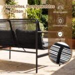 4 dalių Sodo Baldų Komplektas iš PE ratano su kavos staliuku (Pilka)