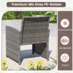 4 dalių pintų lauko baldų komplektas su dvisėde sofa 2 krėslais ir staliuku (Smėlio) – Paveikslėlis 3