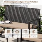 4 dalių ratano lauko baldų komplektas su stalu (Ruda) – Paveikslėlis 3