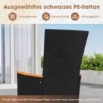 4 dalių rotango sodo kėdžių komplektas su sėdynės pagalvėlėmis ir aukštu atlošu (Smėlio) – Paveikslėlis 3