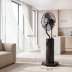 Pastatomas ventiliatorius su vandens rūku, oro valytuvu ir apsauga nuo uodų 4-in-1