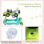 Kūdikio vaikštynė-stumdukas su reguliuojamu aukščiu 4-in-1 (Žalia) – Paveikslėlis 3