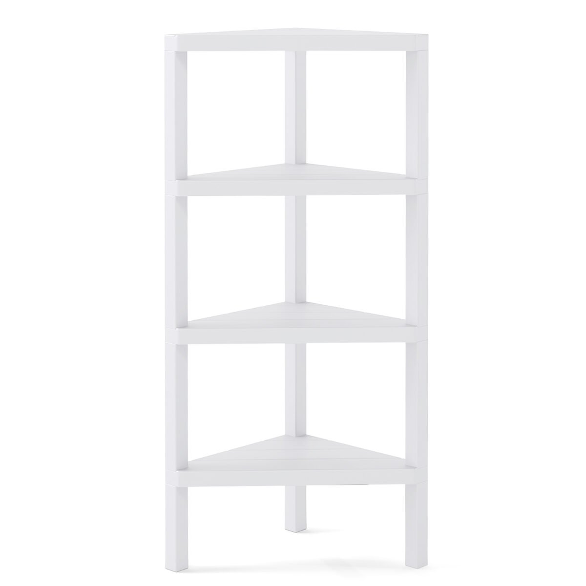 4 pakopų kampinė lentyna su atviromis grotelinėmis lentynomis (Balta) – Paveikslėlis 2