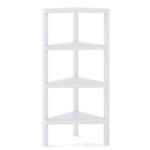 4 pakopų kampinė lentyna su atviromis grotelinėmis lentynomis (Balta) – Paveikslėlis 2