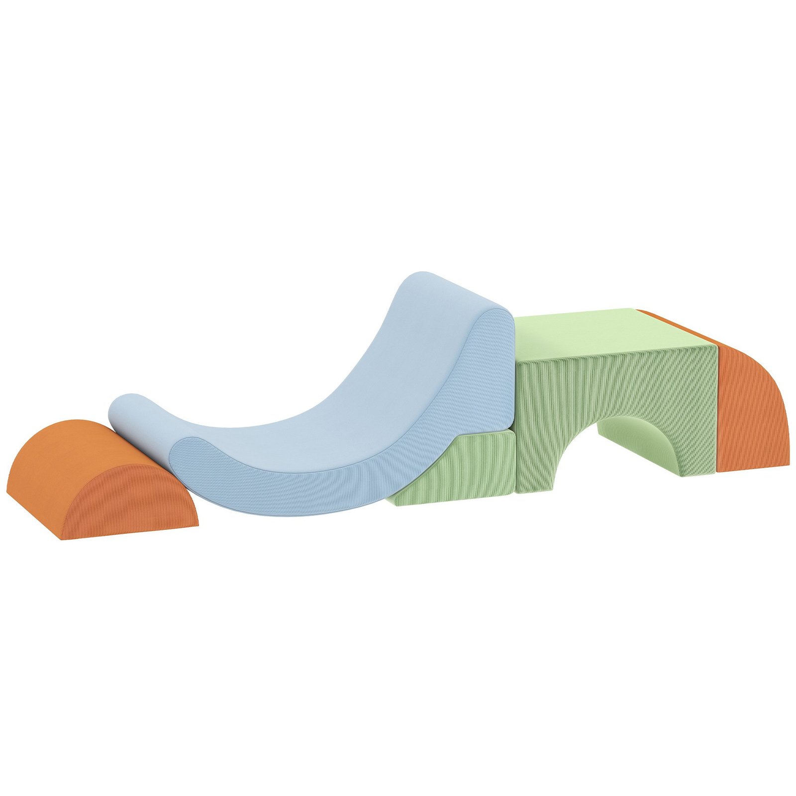 5 dalių minkštų putplastinių kaladėlių rinkinys motorikai lavinti