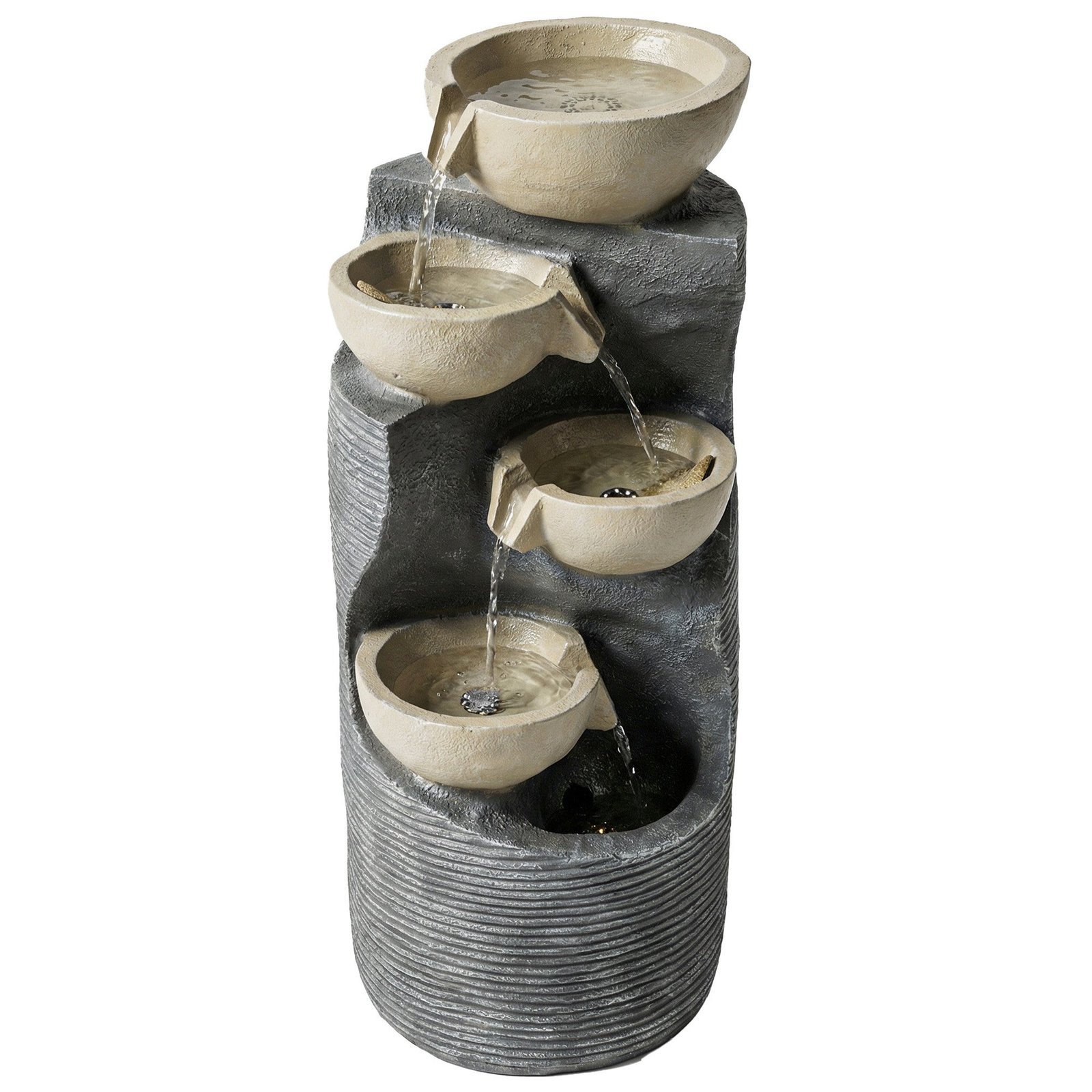 5 pakopų dekoratyvinis fontanas su LED apšvietimu