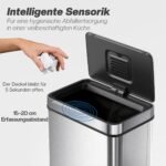 50 litrų talpos sensorinė nerūdijančio plieno šiukšliadėžė su aktyvintos anglies filtru – Paveikslėlis 4