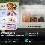56 l nešiojamas kompresorinis šaldytuvas nuo -20 ℃ iki 20 ℃ su ratukais