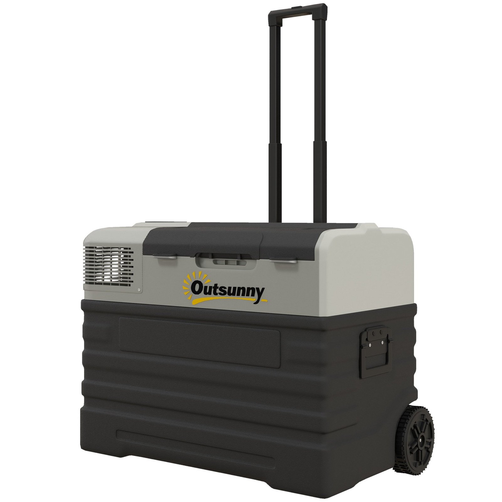 56 l nešiojamas kompresorinis šaldytuvas nuo -20 ℃ iki 20 ℃ su ratukais