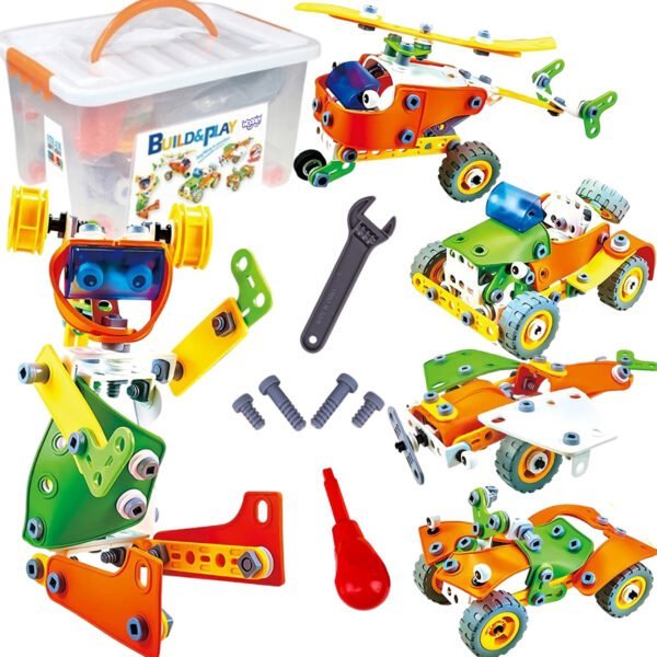 5in1 STEM transporto priemonių konstruktorius 163 dalių