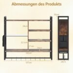 Pakabinama sieninė lentyna su išmaniuoju RGB-LED apšvietimu (Kaimiška ruda) – Paveikslėlis 5